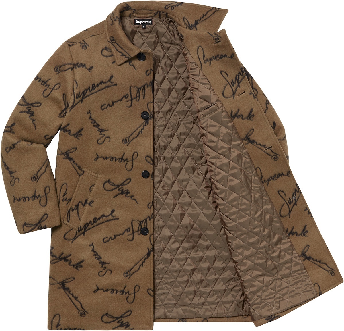 Script Logos Wool Overcoat view 6